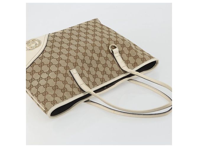 GUCCI GG Canvas Hand Bag Beige Gold 169946 - vista 6