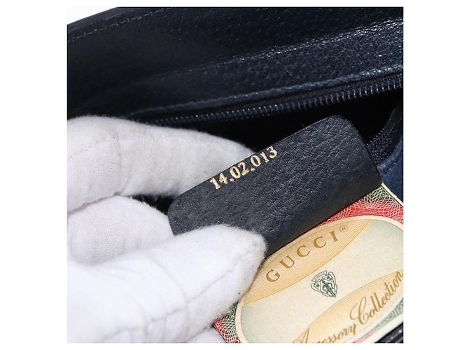 GUCCI GG Supreme Shoulder Bag PVC Leather Navy Gold Tone 14 02 013 - vista 26