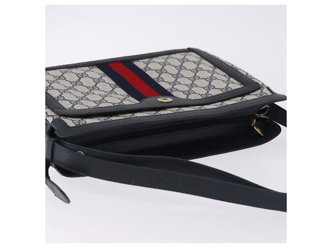 GUCCI GG Supreme Shoulder Bag PVC Leather Navy Gold Tone 14 02 013 - vista 6