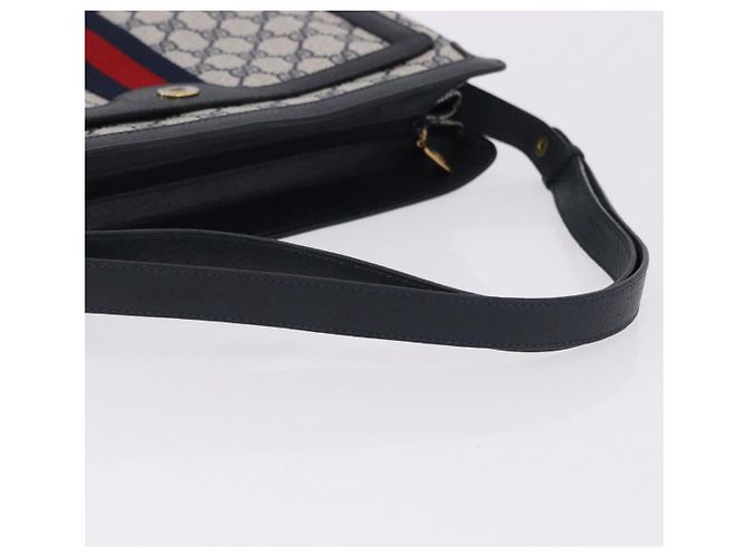 GUCCI GG Supreme Shoulder Bag PVC Leather Navy Gold Tone 14 02 013 - vista 7