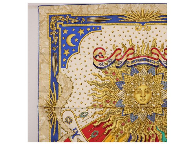 Hermès HERMES Carre 90 Scarf  CARPE DIEM  Silk Blue - vista 2