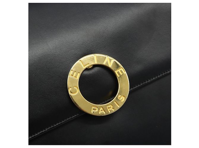 Céline CELINE Circle Shoulder Bag Leather Black Gold - vista 14