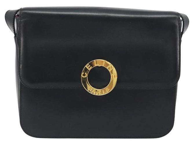 Céline CELINE Circle Shoulder Bag Leather Black Gold - vista 2