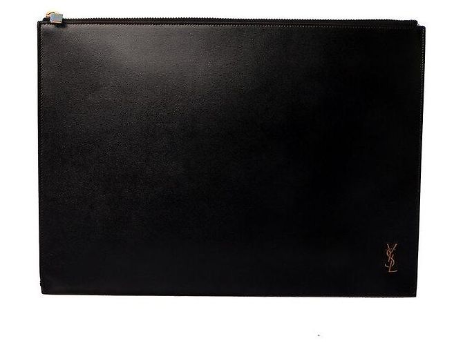 Saint Laurent Borsa a Pochette YSL Document Nero - vista 2