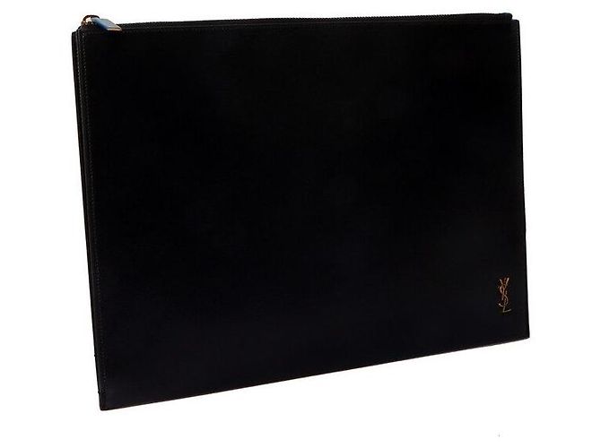Saint Laurent Borsa a Pochette YSL Document Nero - vista 3