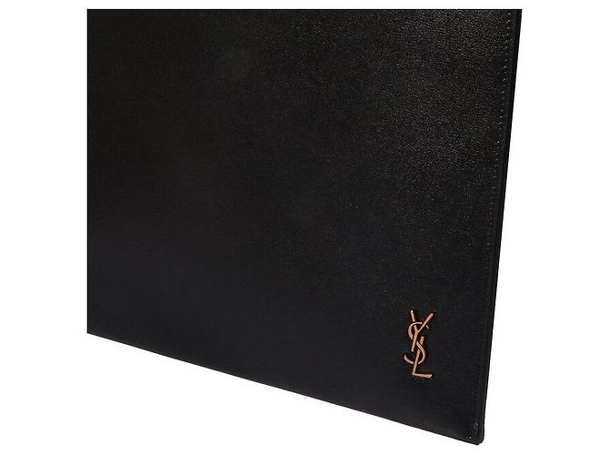 Saint Laurent Borsa a Pochette YSL Document Nero - vista 5