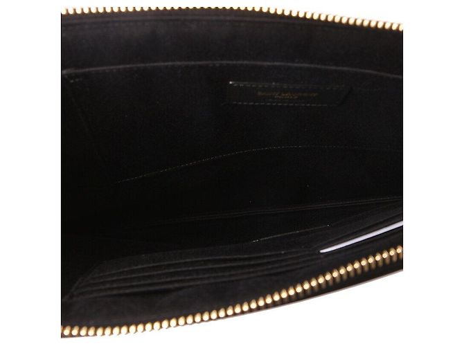 Saint Laurent Borsa a Pochette YSL Document Nero - vista 8