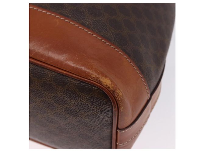 Céline CELINE Macadam Canvas Shoulder Bag PVC Leather Brown Gold - vista 13