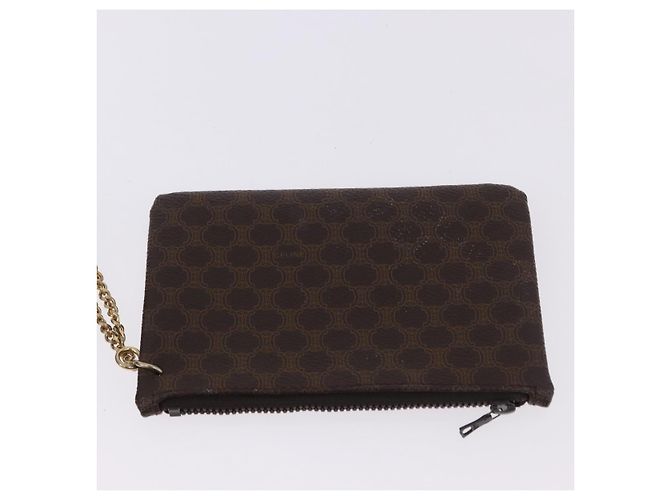 Céline CELINE Macadam Canvas Shoulder Bag PVC Leather Brown Gold - vista 22