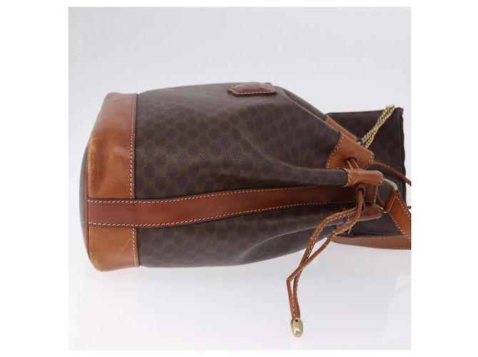 Céline CELINE Macadam Canvas Shoulder Bag PVC Leather Brown Gold - vista 4