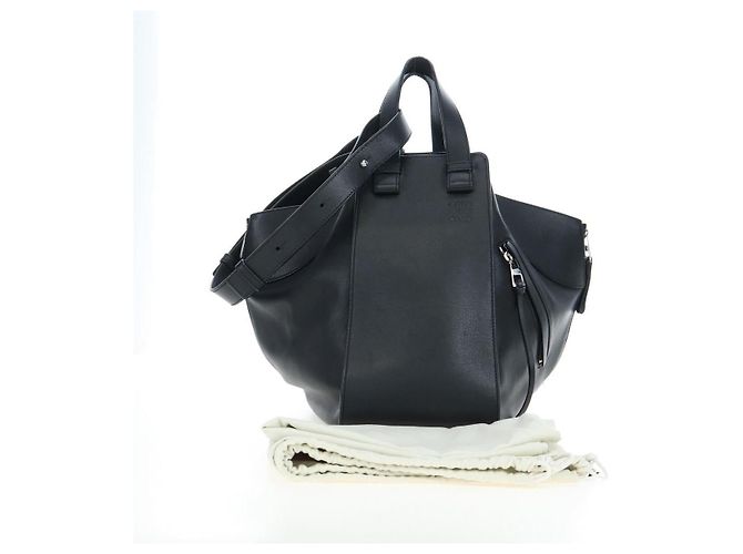 LOEWE Hammock Medium Hand Bag Leather 2way Black Silver - vista 12