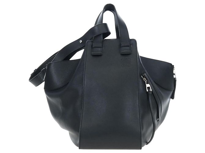 LOEWE Hammock Medium Hand Bag Leather 2way Black Silver - vista 13