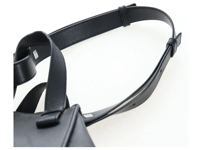 LOEWE Hammock Medium Hand Bag Leather 2way Black Silver - vista 16
