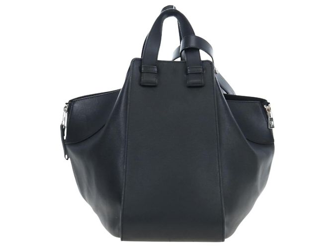 LOEWE Hammock Medium Hand Bag Leather 2way Black Silver - vista 2