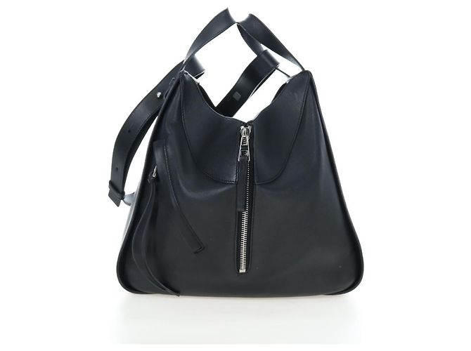 LOEWE Hammock Medium Hand Bag Leather 2way Black Silver - vista 3