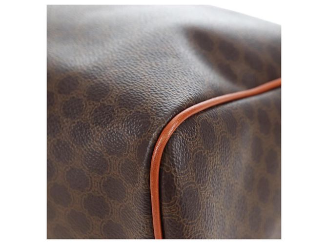 Céline CELINE Macadam Canvas Hand Bag PVC Leather Brown Gold - vista 11