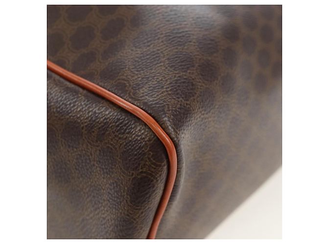 Céline CELINE Macadam Canvas Hand Bag PVC Leather Brown Gold - vista 12