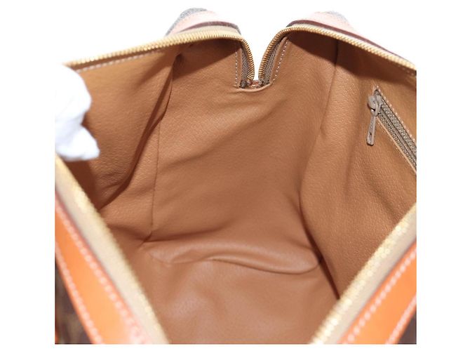 Céline CELINE Macadam Canvas Hand Bag PVC Leather Brown Gold - vista 20