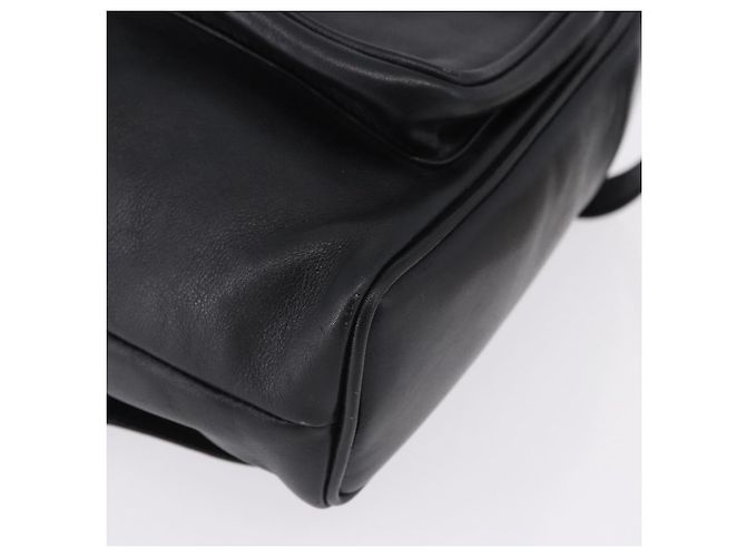 GUCCI Bamboo Backpack Leather Black Gold Tone 003 1705 0030 - vista 12