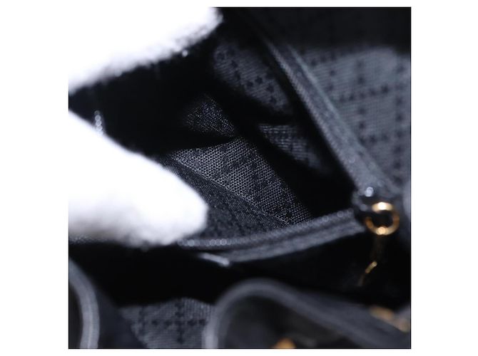 GUCCI Bamboo Backpack Leather Black Gold Tone 003 1705 0030 - vista 23