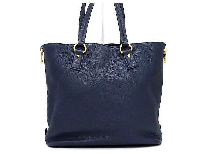 Prada Borsa a tracolla Navy Vitello Daino con cerniera laterale Blu - vista 4
