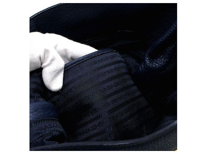 Prada Borsa a tracolla Navy Vitello Daino con cerniera laterale Blu - vista 6