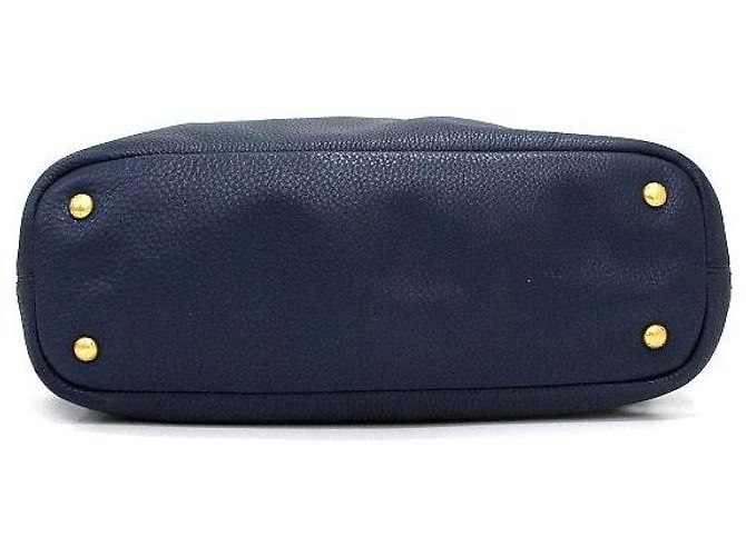 Prada Borsa a tracolla Navy Vitello Daino con cerniera laterale Blu - vista 7