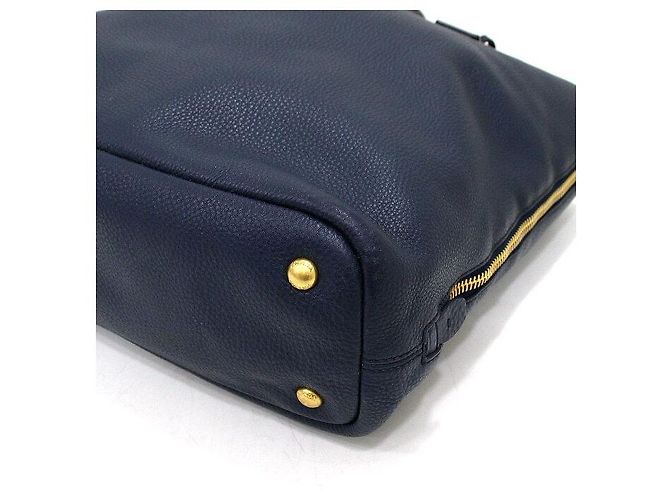 Prada Borsa a tracolla Navy Vitello Daino con cerniera laterale Blu - vista 8