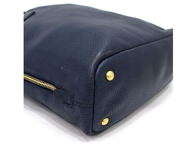 Prada Borsa a tracolla Navy Vitello Daino con cerniera laterale Blu - vista 9