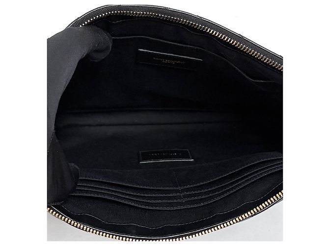 Saint Laurent Clutch Matelassé New Medium Black Nero - vista 11