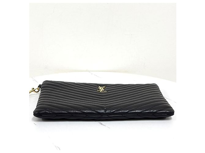 Saint Laurent Clutch Matelassé New Medium Black Nero - vista 8