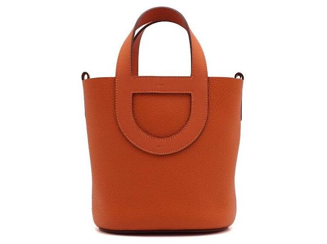 Hermès Borsa Tote Tangerine Taurillon Indorouge Season Marrone - vista 2