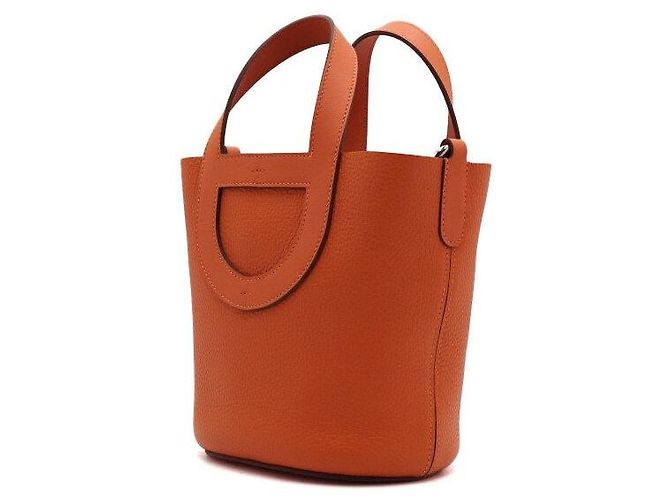 Hermès Borsa Tote Tangerine Taurillon Indorouge Season Marrone - vista 3