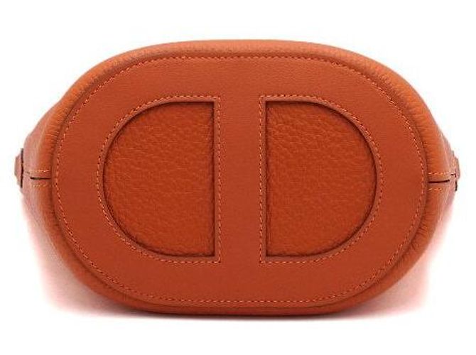 Hermès Borsa Tote Tangerine Taurillon Indorouge Season Marrone - vista 7