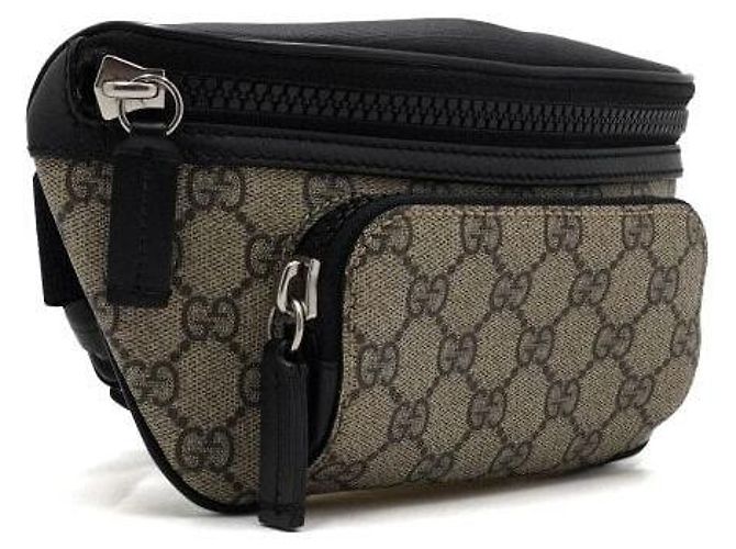 Gucci Borsa a tracolla Supreme in tela e pelle Marrone - vista 3