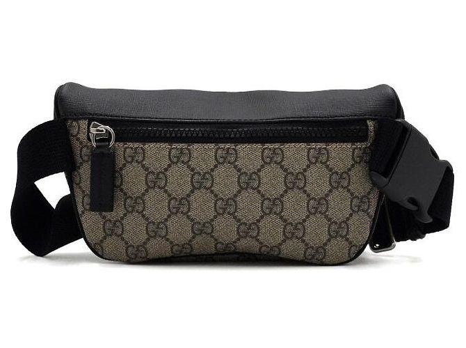 Gucci Borsa a tracolla Supreme in tela e pelle Marrone - vista 4
