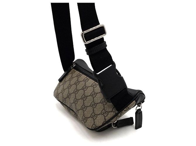 Gucci Borsa a tracolla Supreme in tela e pelle Marrone - vista 9