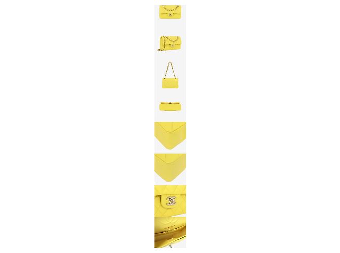 Chanel Borsa Classic Flap Small Gialla con hardware dorato Giallo - vista 2