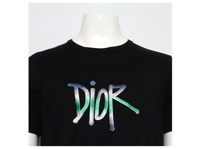 Dior Unisex T-Shirt aus Baumwolle in Schwarz mit Logo - Ansicht 2