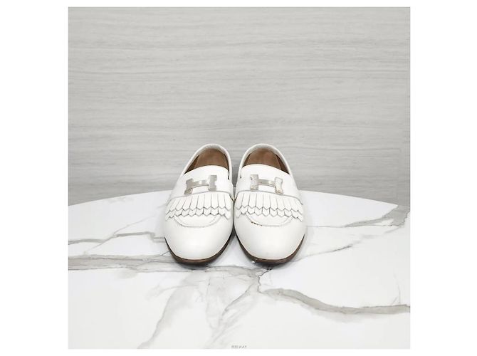 Hermès Royal Loafer Calfskin Blanc Silver Argento - vista 2