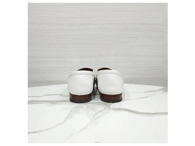 Hermès Royal Loafer Calfskin Blanc Silver Argento - vista 3