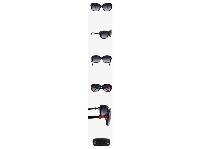 Chanel Gafas de sol Petite Ribbon Black Red Roja - vista 2