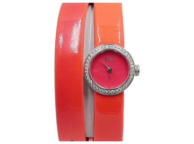 Orologio da donna Mini Dior Double Tour Quartz con cinturino in pelle Rosa - vista 3
