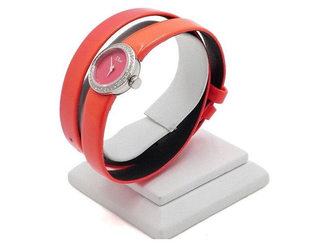 Orologio da donna Mini Dior Double Tour Quartz con cinturino in pelle Rosa - vista 4