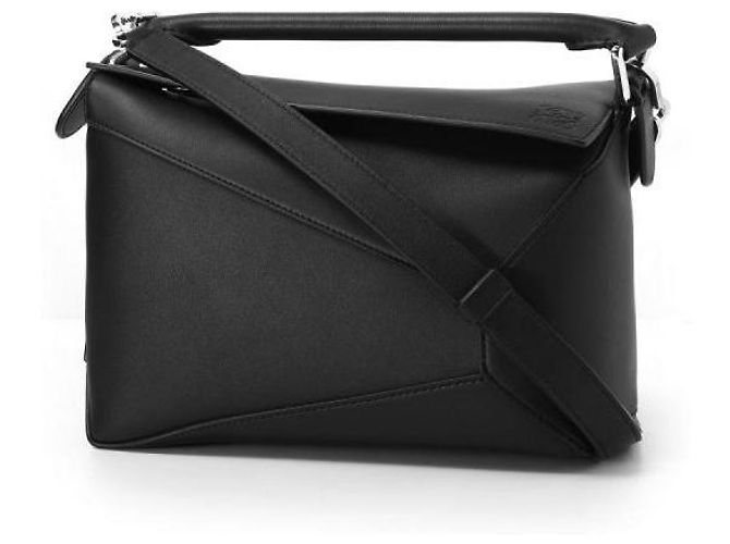 Loewe Borsa Puzzle Edge Small in vitello classico Nero - vista 3