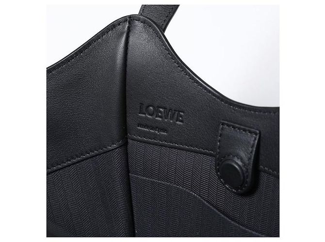 Loewe Borsa Hammock Flip in vitello classico Nero - vista 7