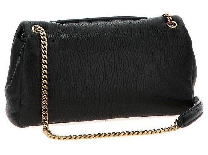 Saint Laurent Borsa Medium in nappa granulata Nero - vista 4