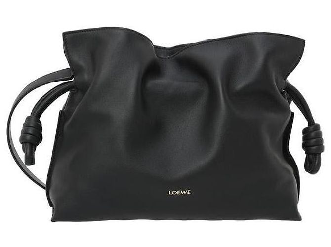 Loewe Clutch Flamenco Medium in vitello Napa Nero - vista 3