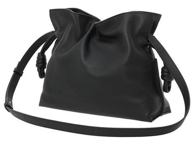 Loewe Clutch Flamenco Medium in vitello Napa Nero - vista 4
