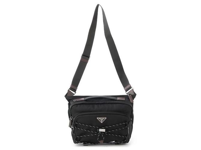 Prada Borsa a tracolla Speedlock in nylon e pelle Nero - vista 5